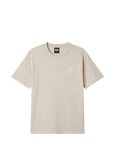 Fingercroxx Heart-logo-patch T-shirt In Neutral