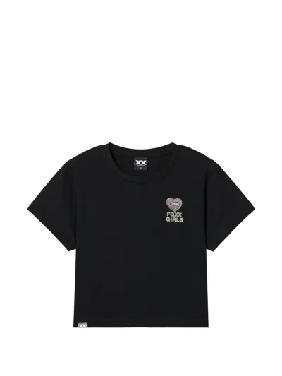 Fingercroxx Heart-print T-shirt In Black