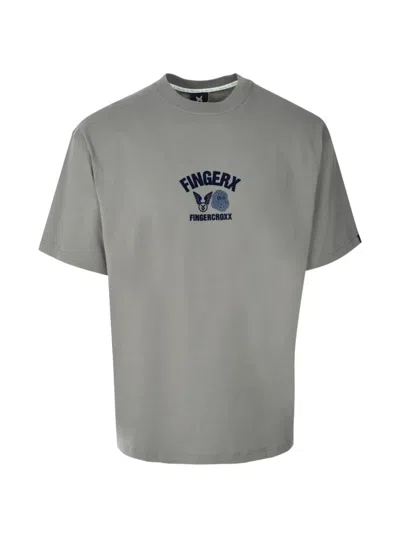 Fingercroxx Lettering T-shirt In Gray