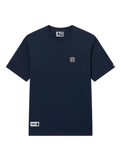 Fingercroxx Logo-appliqué T-shirt In Blue