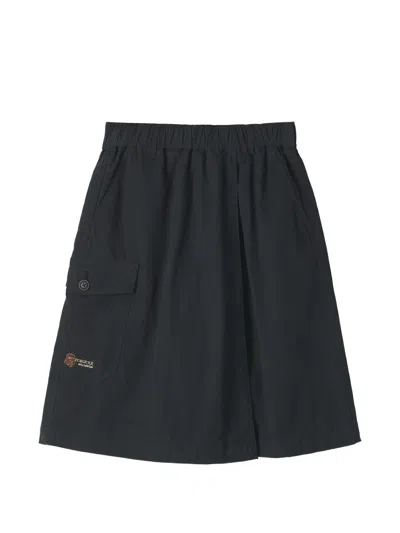 Fingercroxx Logo-detail Cargo-pocket Skorts In Black