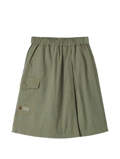 Fingercroxx Logo-detail Cargo-pocket Skorts In Green
