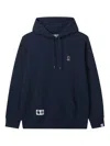 Fingercroxx Logo-detail Long-sleeves Hoodie In Blue