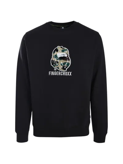 Fingercroxx Logo-detail Sweatshirt In Black