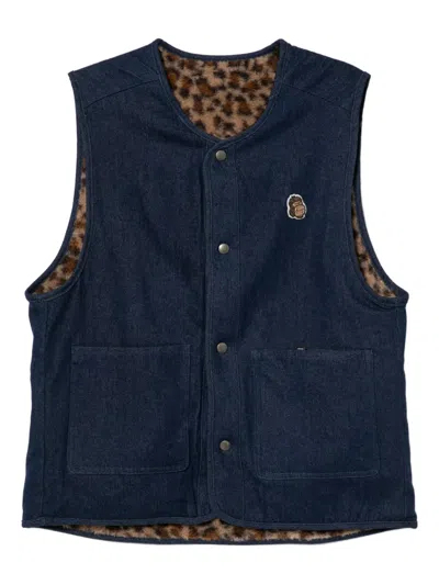 Fingercroxx Steppweste Mit Logo-stickerei In Blue