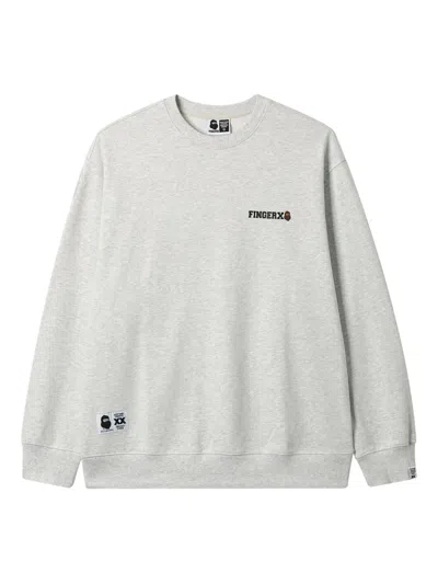 Fingercroxx Logo-embroidered Sweatshirt In Gray