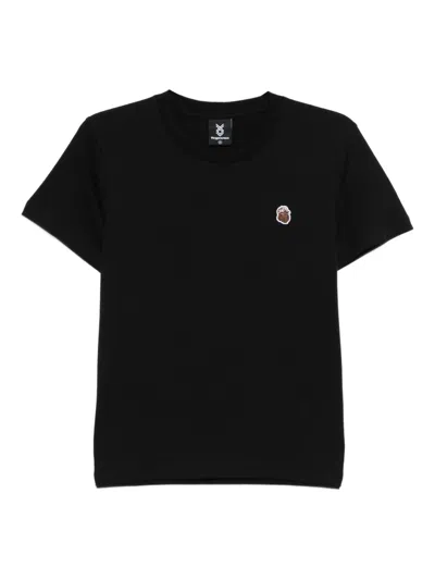 Fingercroxx Logo-embroidered T-shirt In Black