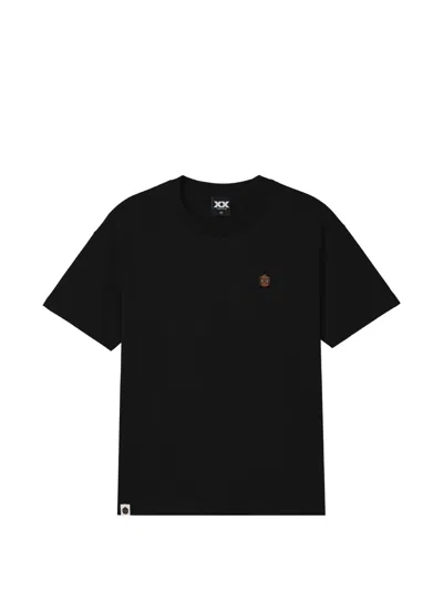 Fingercroxx Logo-embroidered T-shirt In Black