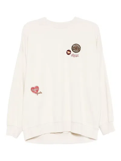 Fingercroxx Logo-embroidered T-shirt In Neutral