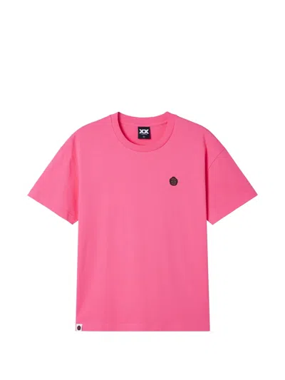Fingercroxx Logo-embroidered T-shirt In Pink