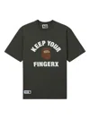 Fingercroxx Logo-graphic Crew-neck T-shirt In Green