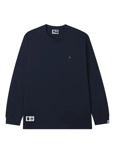 Fingercroxx Logo Long-sleeve T-shirt In Blue