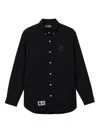 Fingercroxx Logo-patch Cotton Shirt In Black