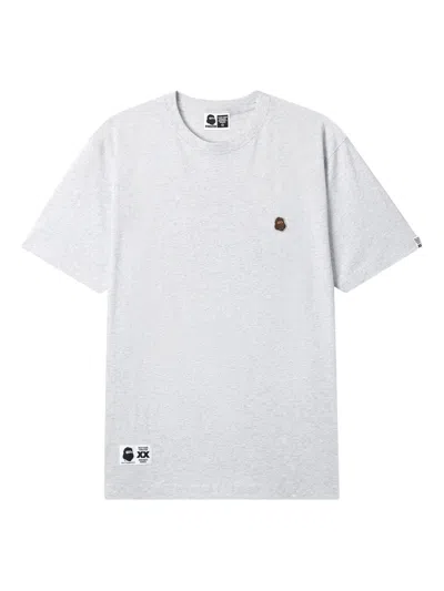 Fingercroxx Logo-patch Cotton T-shirt In Gray