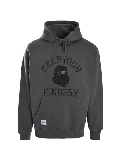 Fingercroxx Logo-patch Hoodie In Gray
