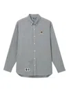 Fingercroxx Logo-patch Long-sleeve Shirt In Gray