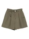 Fingercroxx Logo-patch Shorts In Green