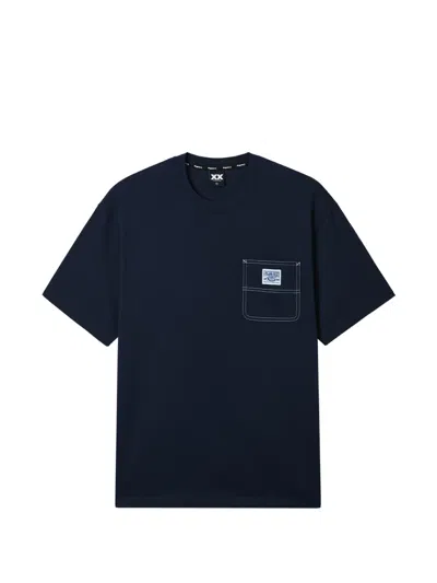 Fingercroxx Logo-patch T-shirt In Blue