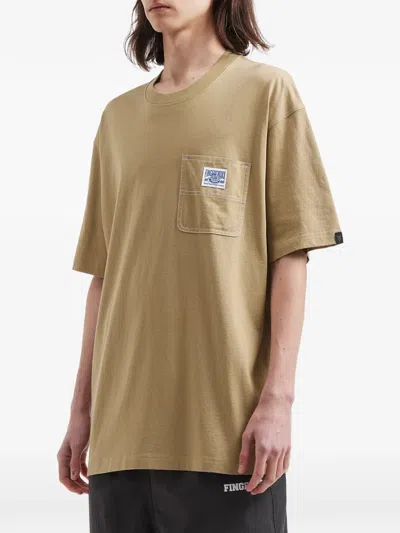 Fingercroxx Logo-patch T-shirt In Brown