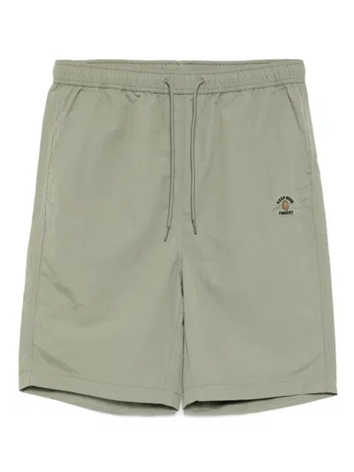 Fingercroxx Logo Patched Shorts In Green