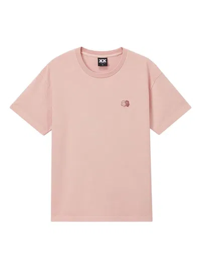 Fingercroxx Logo-print Cotton T-shirt In Pink