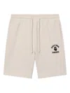 Fingercroxx Logo-print Drawstring Shorts In Neutral
