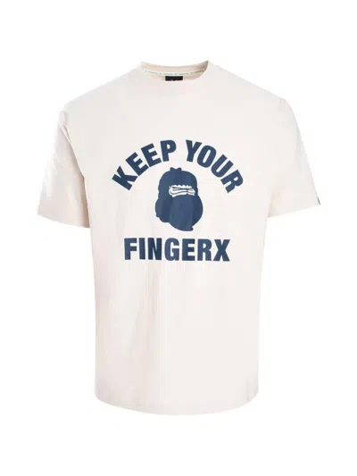 Fingercroxx Logo-print Short-sleeve T-shirt In Neutral