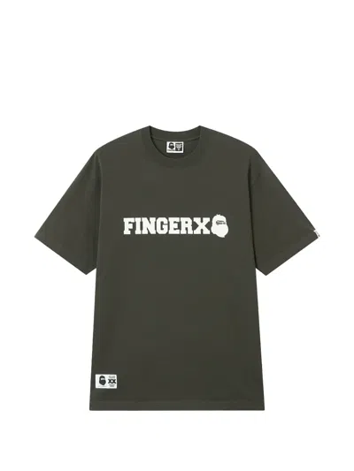 Fingercroxx T-shirt Mit Logo In Blue