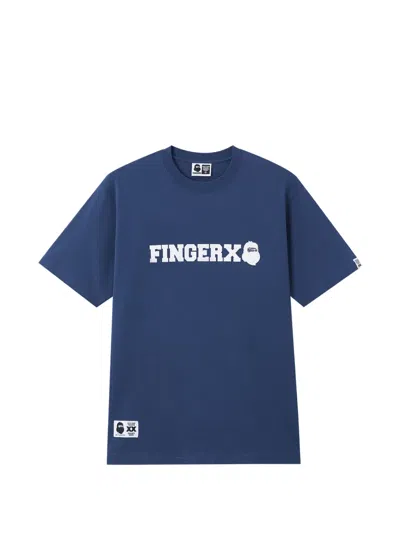 Fingercroxx T-shirt Mit Logo In Blue