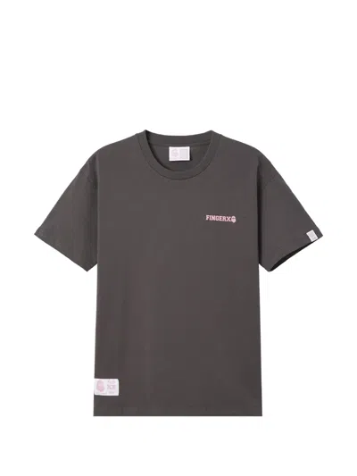 Fingercroxx Logo T-shirt In Gray