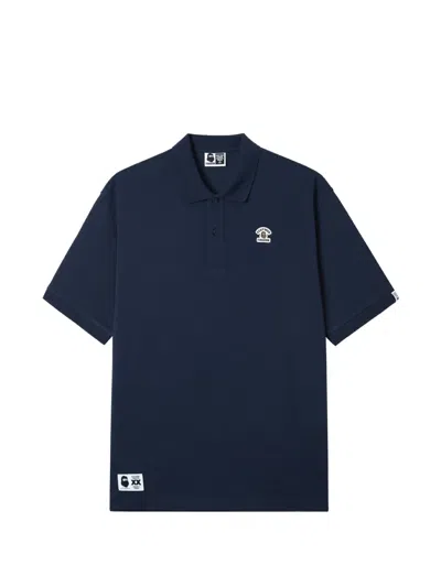 Fingercroxx Logo-appliqué Polo Shirt In Blue