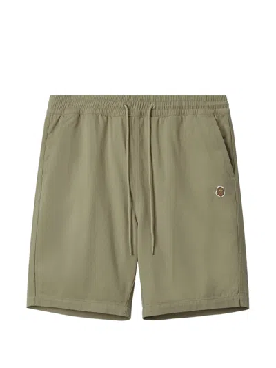 Fingercroxx Logo-detail Drawstring Shorts In Green