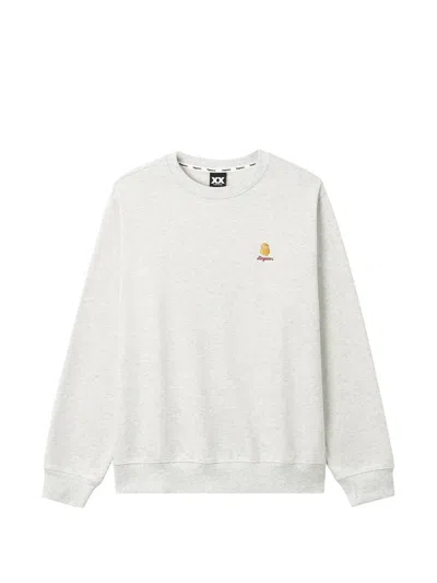 Fingercroxx Logo-embroidered Patch-detail Sweater In Gray