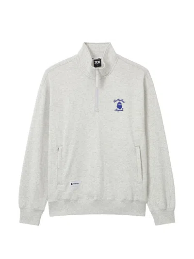 Fingercroxx Logo-embroidered Quarter-zip Sweater In White