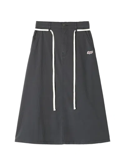 Fingercroxx Logo-embroidered Skirt In Gray