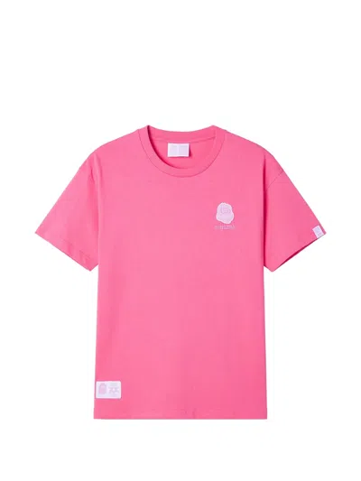 Fingercroxx Logo-embroidered T-shirt In Pink