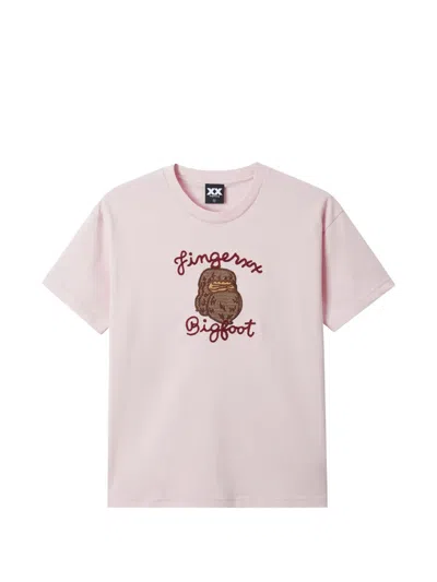 Fingercroxx Logo-embroidered T-shirt In Pink