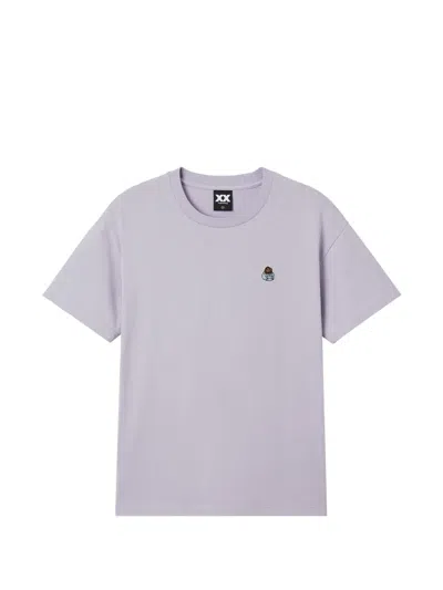 Fingercroxx Logo-embroidered T-shirt In Purple