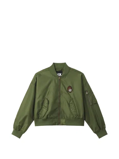 Fingercroxx Logo-patch Bomber Jacket In Green