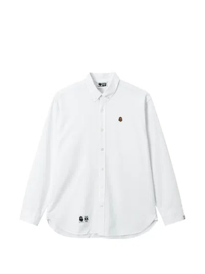 Fingercroxx Logo-patch Button-down Shirt In White
