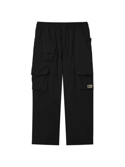 Fingercroxx Logo-patch Cargo Pants In Black