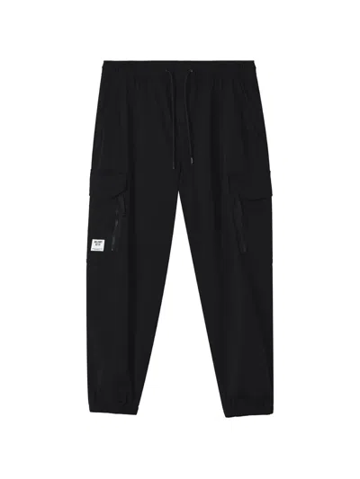 Fingercroxx Logo-patch Cargo Pants In Black