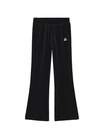 Fingercroxx Logo-patch Corduroy Trousers In Black