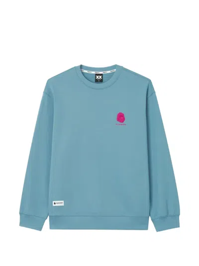 Fingercroxx Logo-patch Cotton Sweatshirt In Blue