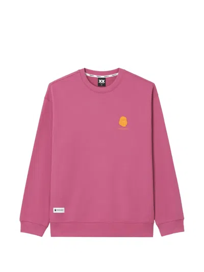 Fingercroxx Logo-patch Cotton Sweatshirt In Pink