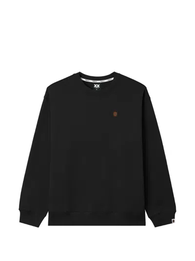 Fingercroxx Logo-patch Crew-neck Sweatshirt In Black