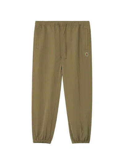 Fingercroxx Logo-patch Drawstring-waist Track Pants In Green