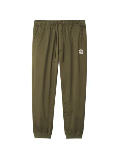 Fingercroxx Logo-patch Drawstring-waist Track Pants In Green
