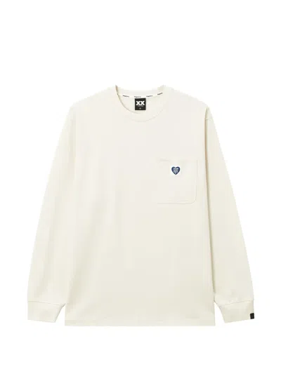 Fingercroxx Logo-patch Pocket T-shirt In White