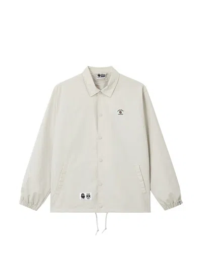 Fingercroxx Logo-patch Shirt Jacket In White